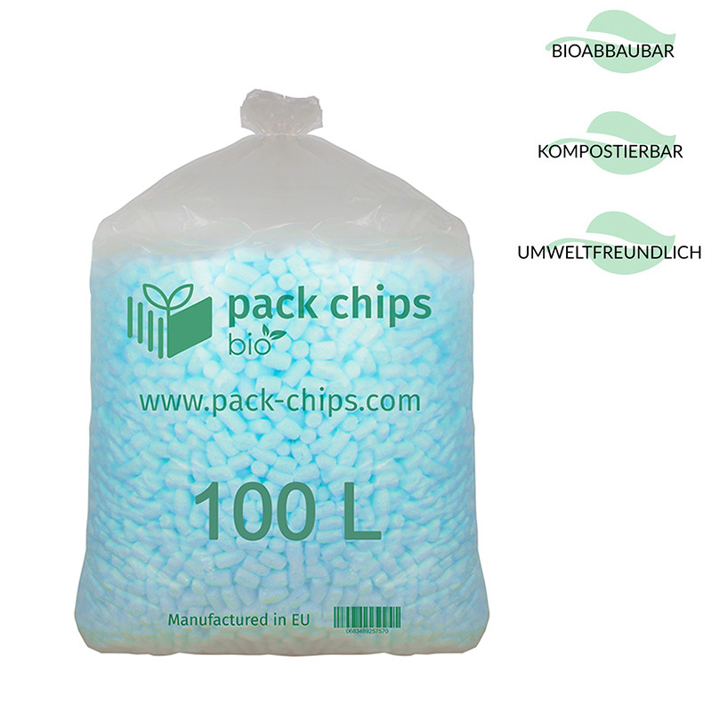 Verpackungschips aus Pflanzenstärke BIO 100l Blau