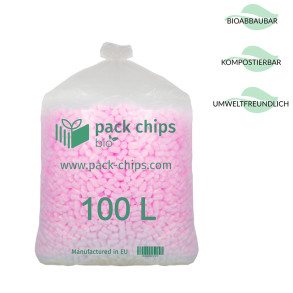 Verpackungschips aus Pflanzenstärke BIO 100l Rosa
