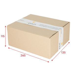 Faltkarton aus Wellpappe 265x135x115 F201 10Stck