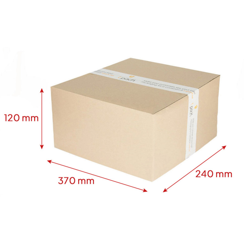 Faltkarton aus Wellpappe 370x240x120 F201 10Stck