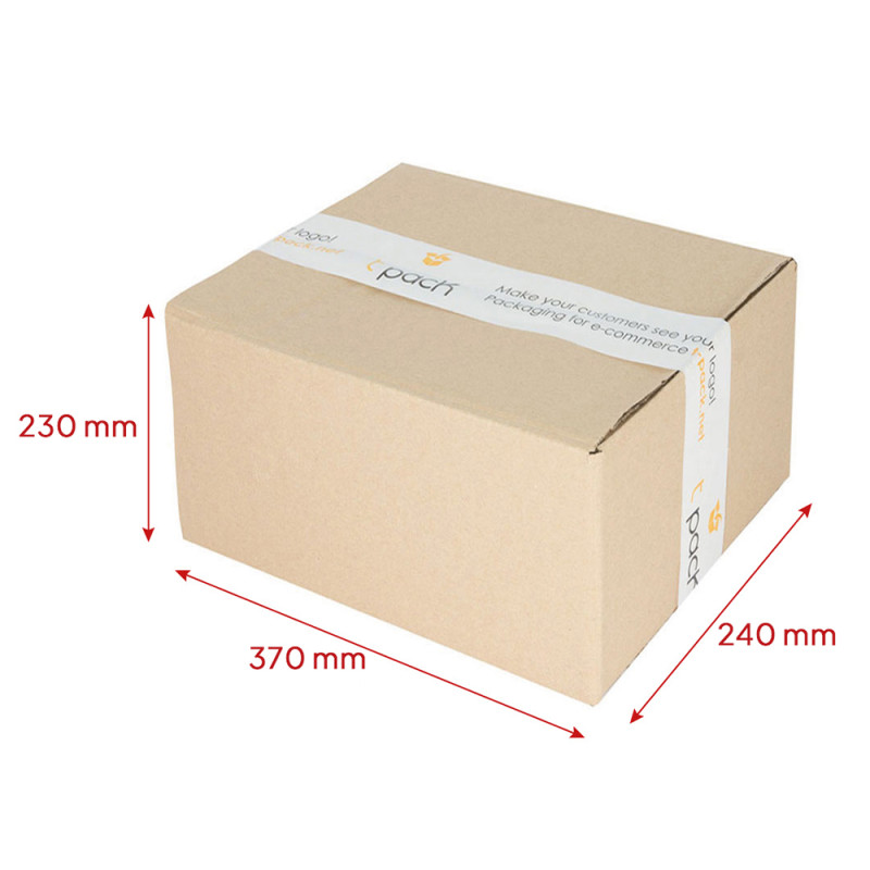 Faltkarton aus Wellpappe 370x240x230 F201 10Stck