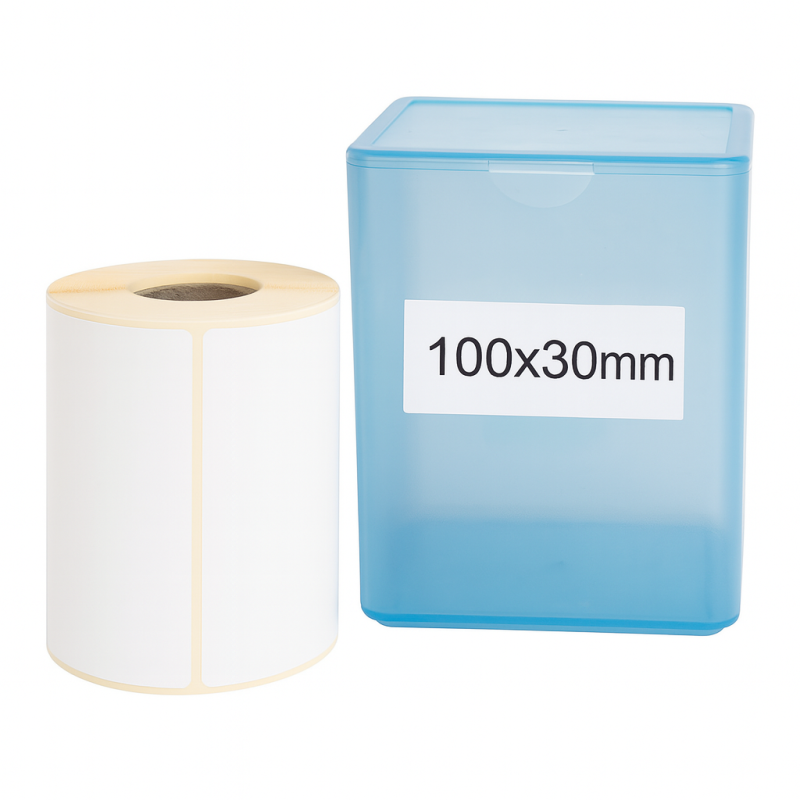 Thermoetiketten 100x30 1000Stck Hülsenkern 40mm weiß