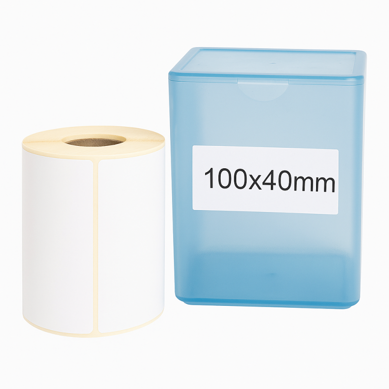 Thermoetiketten 100x40mm 1000 Stück Hülsenkern 40mm weiß