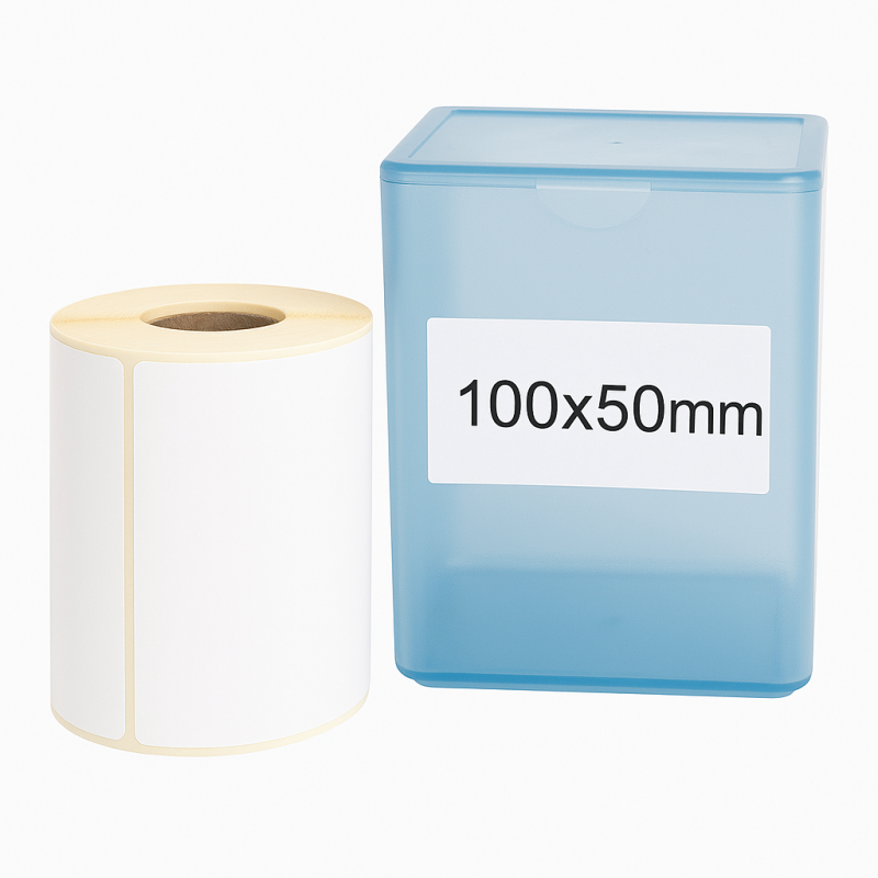 Thermoetiketten 100x50mm 1000 Stück Hülsenkern 40mm weiß