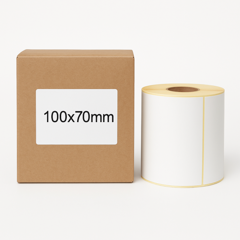 Thermoetiketten 100x70 500Stck Hülsenkern 40mm weiß