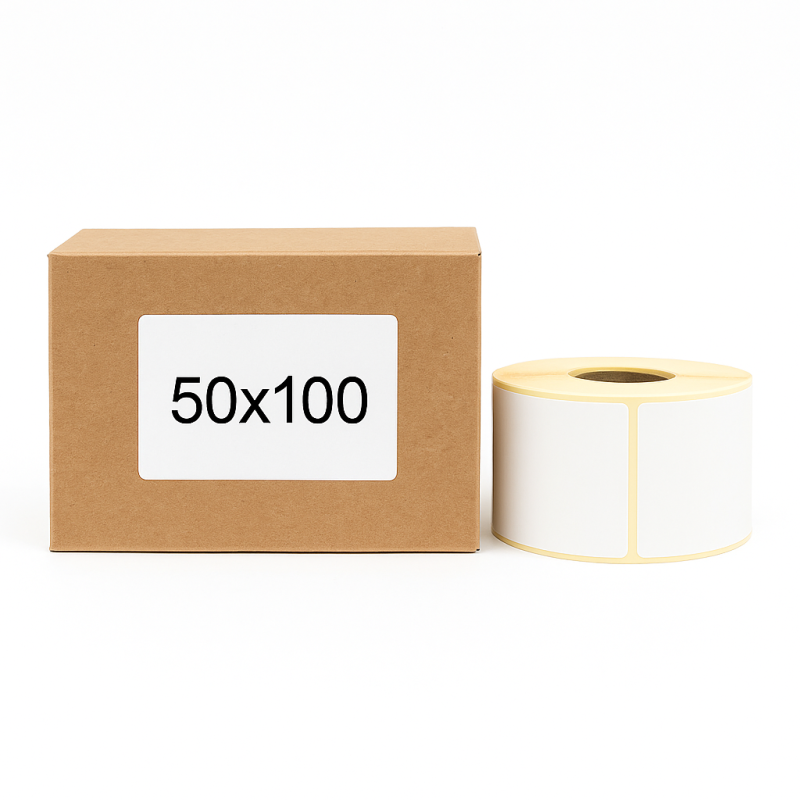 Thermoetiketten 50x100 500Stck Hülsenkern 40mm weiß