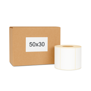 Thermoetiketten 50x30mm 1000Stck Hülsenkern 40mm weiß Perforation