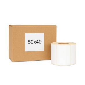 Thermoetiketten 50x40 1000Stck Hülsenkern 40mm weiß