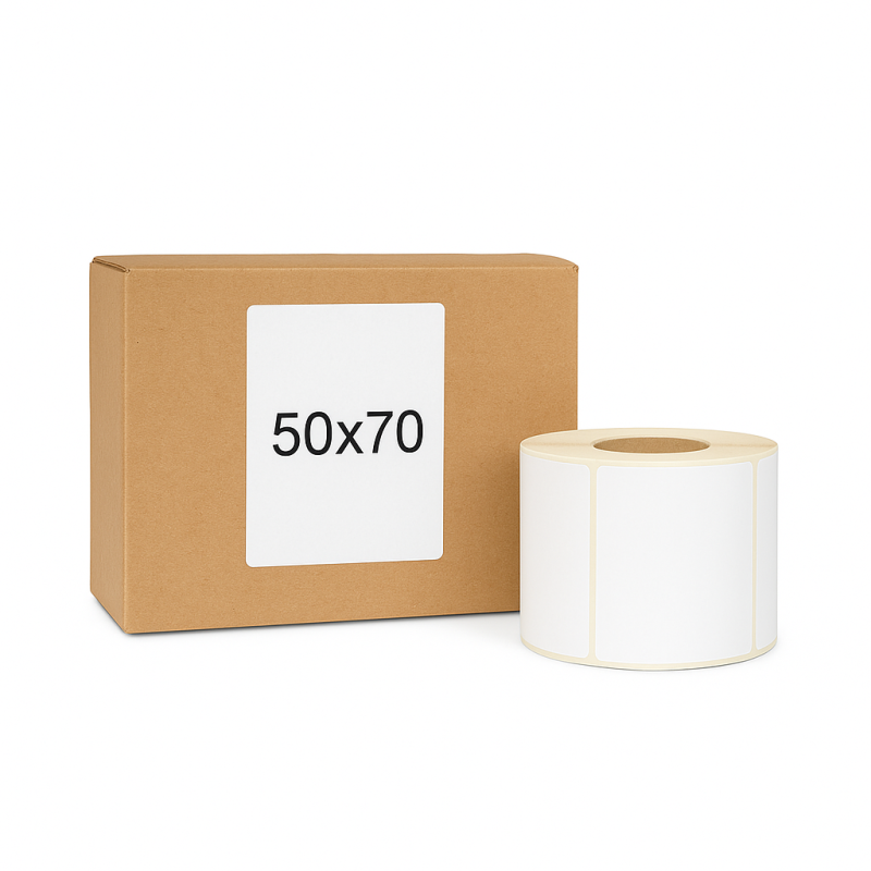 Thermoetiketten 50x70 1000Stck Hülsenkern 40mm weiß