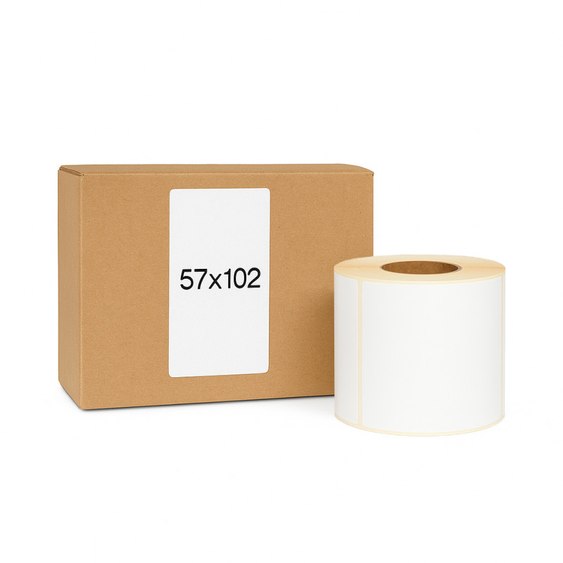Thermoetiketten 57x102 700Stck Hülsenkern 25mm weiß