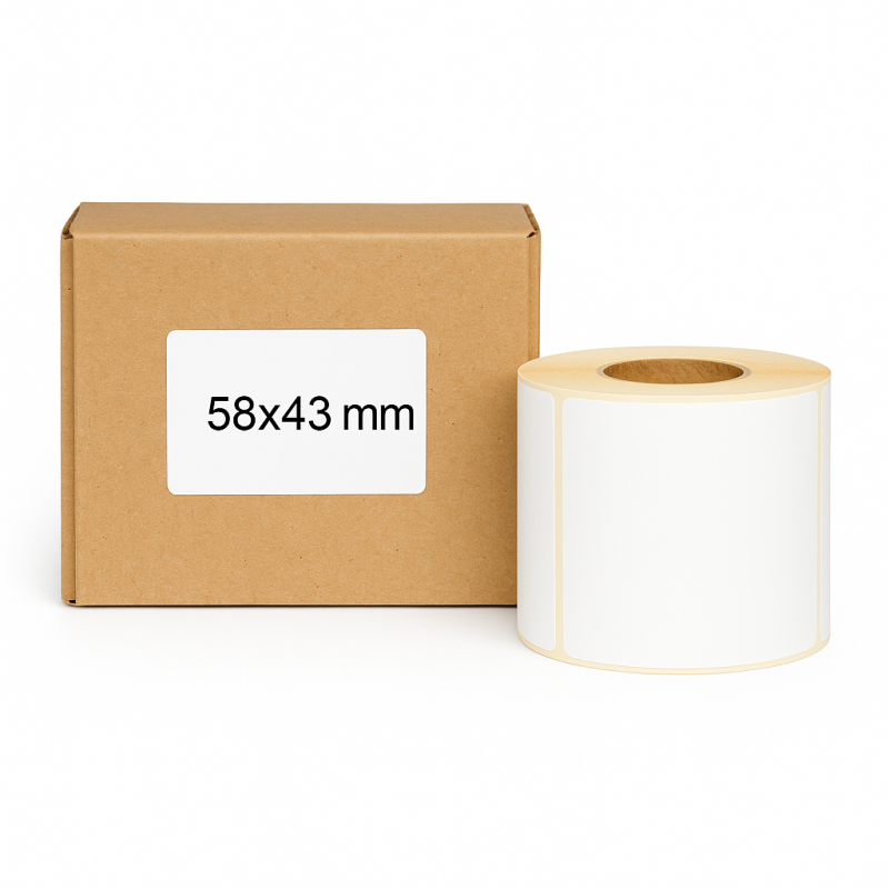 Thermoetiketten 58x43 1040Stck Hülsenkern 40mm weiß