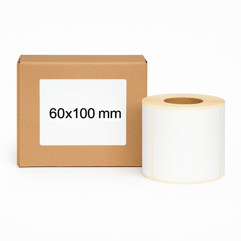 Thermoetiketten 60x100 500Stck Hülsenkern 40mm weiß