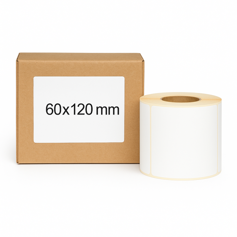 Thermoetiketten 60x120 500Stck Hülsenkern 40mm weiß