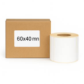 Thermoetiketten 60x40 1000Stck Hülsenkern 40mm weiß