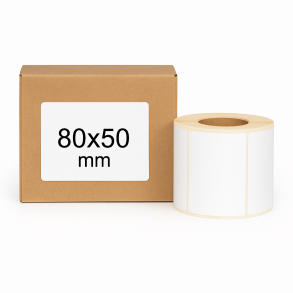 Thermoetiketten 80x50 1000Stck Hülsenkern 40mm weiß
