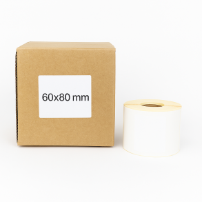 Thermoetiketten 60x80 1000Stck Hülsenkern 40mm weiß