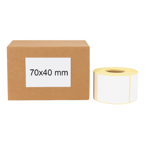 Thermoetiketten 70x40 1000Stck Hülsenkern 40mm weiß
