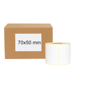 Thermoetiketten 70x50 1000Stck Hülsenkern 40mm weiß