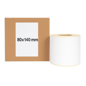 Thermoetiketten 80x140 500Stck Hülsenkern 40mm weiß