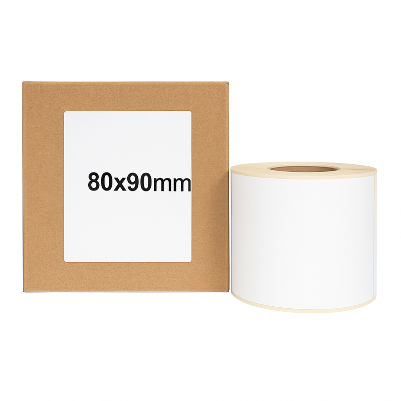Thermoetiketten 80x90 500Stck Hülsenkern 40mm weiß