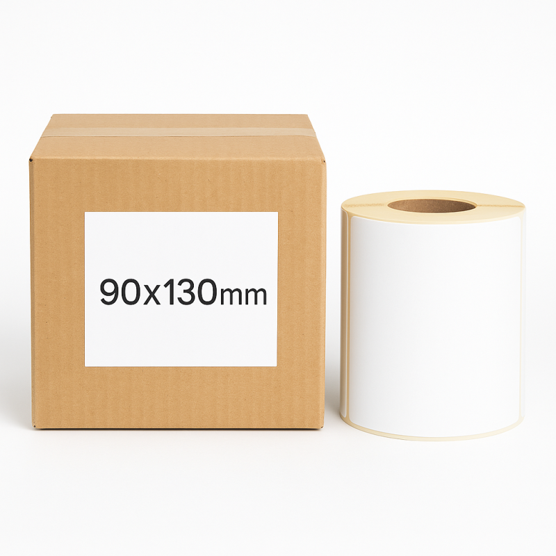 Thermoetiketten 90x130 500Stck Hülsenkern 40mm weiß