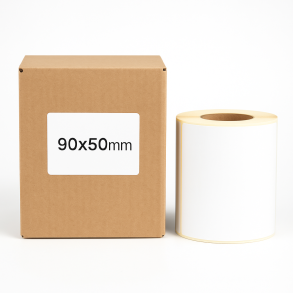 Thermoetiketten 90x50mm 1000Stck Kern 40mm weiß