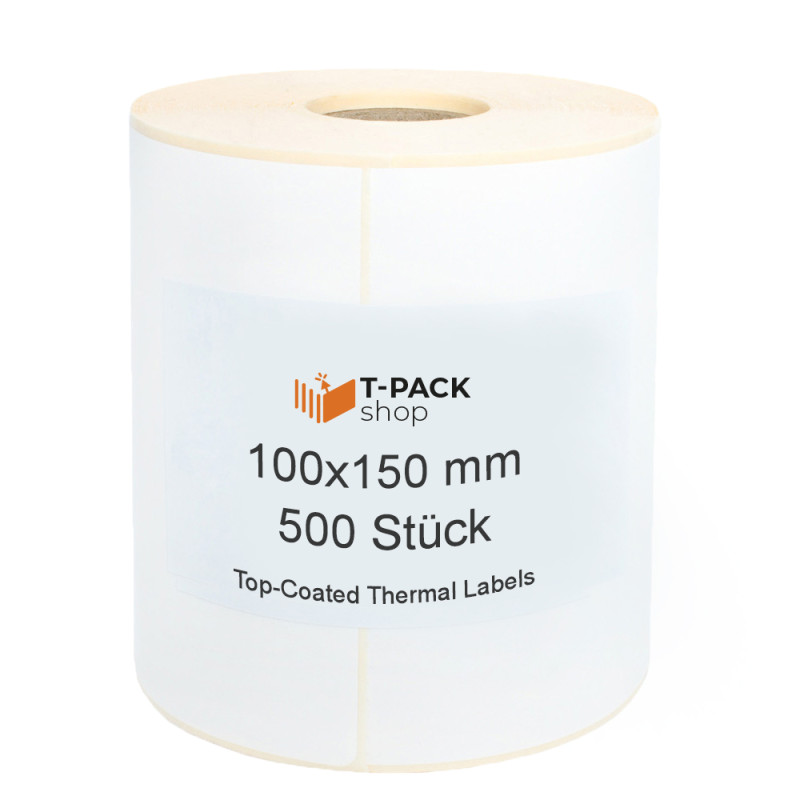 Thermoetikett TOP 100x150 mm beschichtet mit Perforation 500 Stk. Kern 25 mm