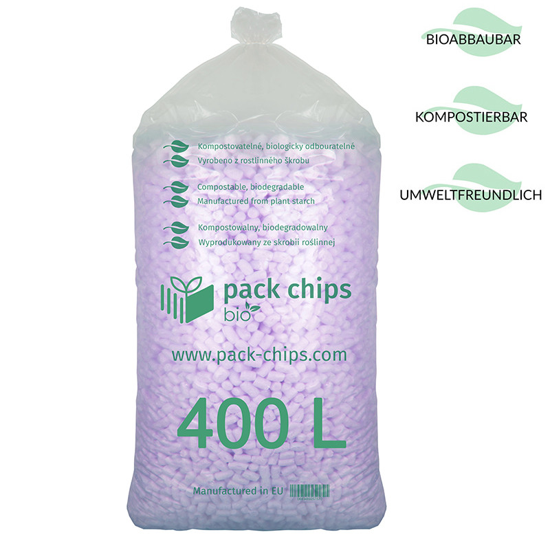 Verpackungschips aus Pflanzenstärke BIO Premium 400l Lavender