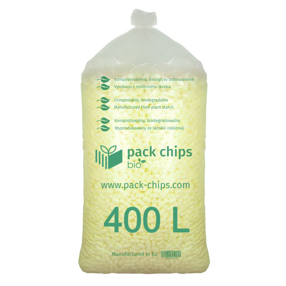 Verpackungschips aus Pflanzenstärke BIO 400l Gelb