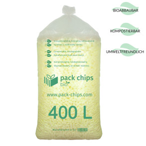 Verpackungschips aus Pflanzenstärke BIO 400l Gelb