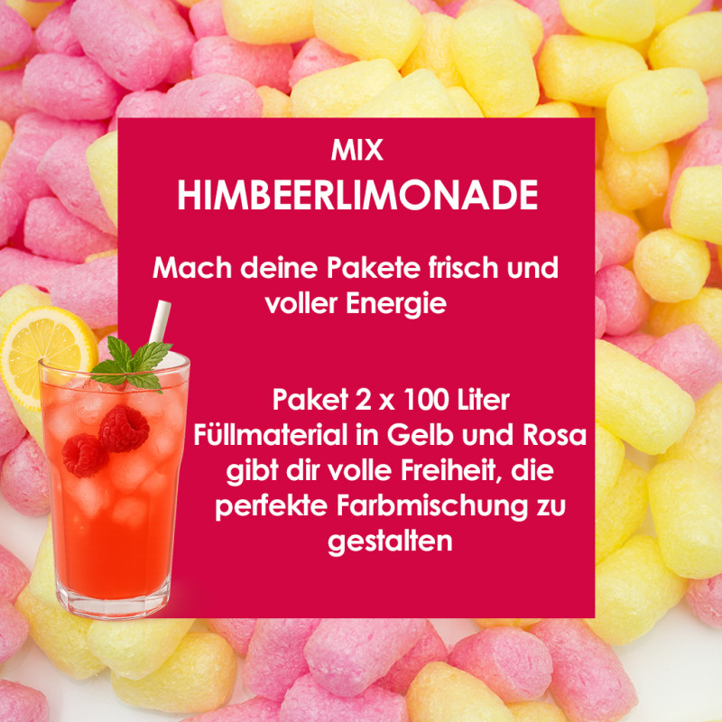 Himbeer-Limonade – Verpackungschips aus Pflanzenstärke BIO 200 l