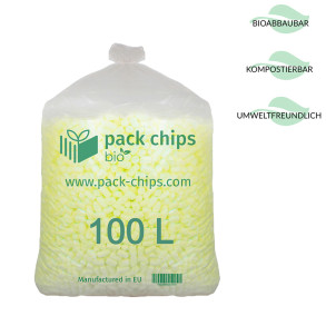 Verpackungschips Aus Pflanzenstärke BIO 100l Gelb