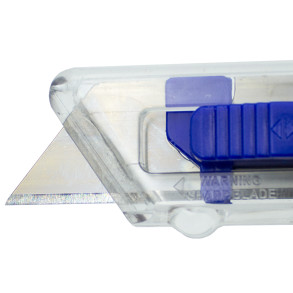 Transparentes Cuttermesser mit automatischem Sicherheitsrückzug