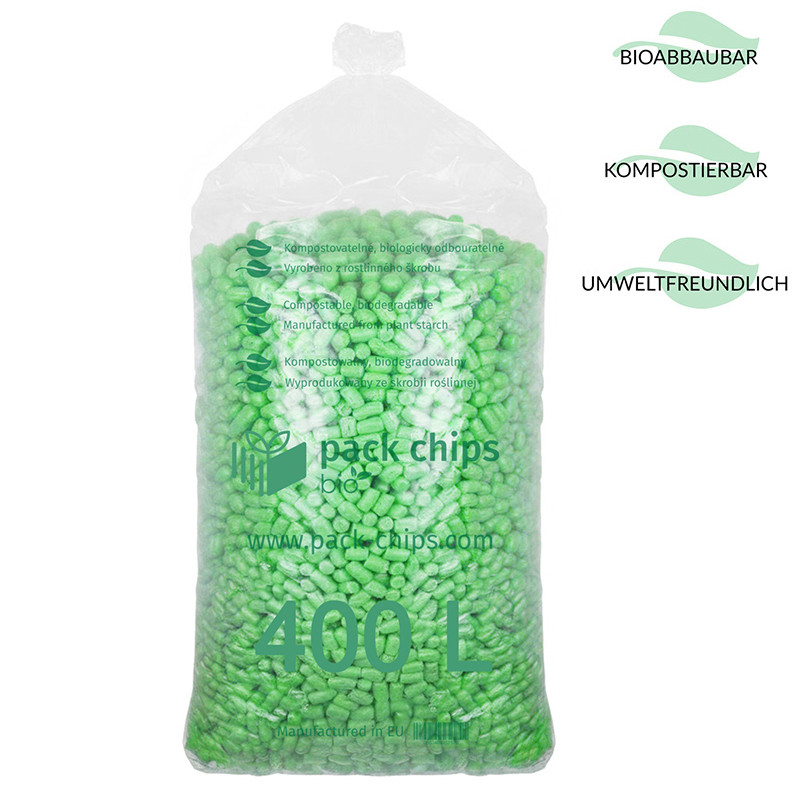 Verpackungschips aus Pflanzenstärke BIO 400l Waldgrün