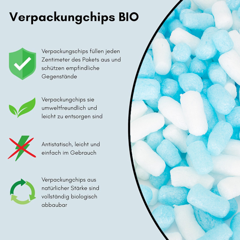 Arktisblau - Verpackungschips Aus Pflanzenstärke BIO 200l