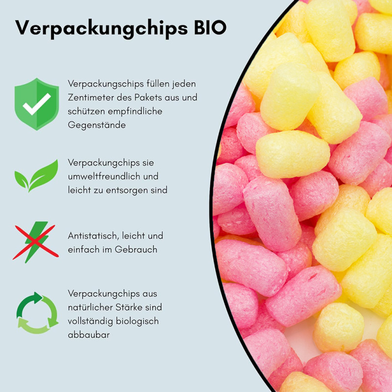 Himbeer-Limonade – Verpackungschips aus Pflanzenstärke BIO 200 l