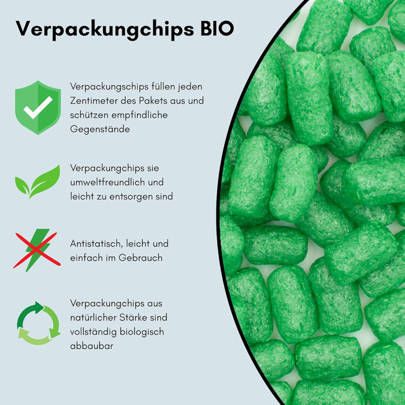 Verpackungschips aus Pflanzenstärke BIO 400l Waldgrün