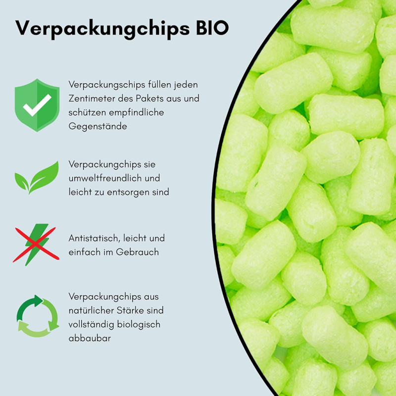 Verpackungschips Aus Pflanzenstärke BIO 100l Grün