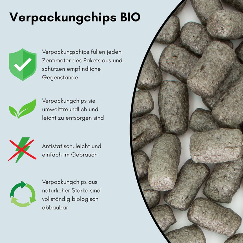 Verpackungschips aus Pflanzenstärke BIO 100l Schwarz