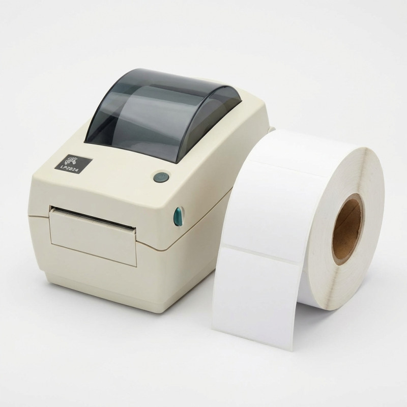 Thermoetiketten 58x43mm 800 Stück Hülsenkern 40mm weiß