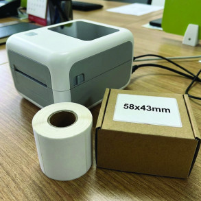 Thermoetiketten 58x43mm 800 Stück Hülsenkern 40mm weiß