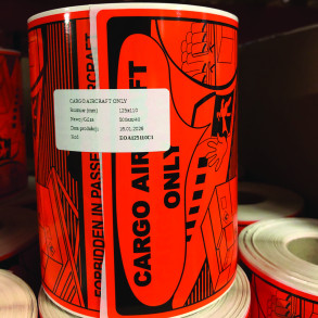 PP-Etiketten „Cargo Aircraft Only” 125×110 mm – 500 Stück, orange