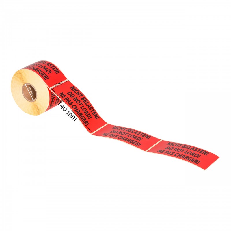 Warnetiketten NICHT BELASTEN! 70x140mm 500 Stck