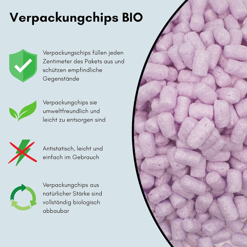 Verpackungschips aus Pflanzenstärke BIO Premium 400l Lavender