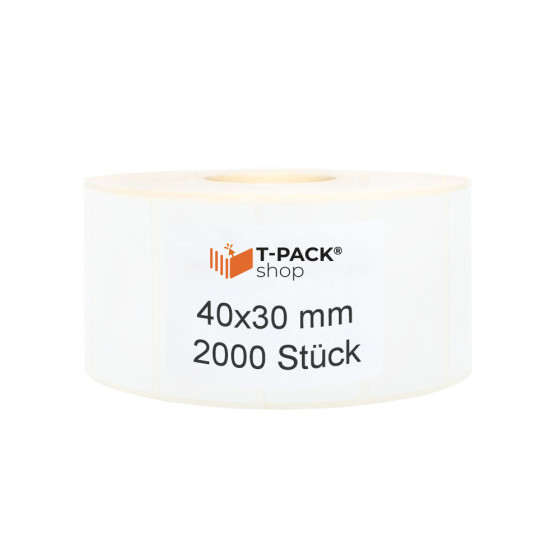 Thermotransfer-etiketten 40x30mm 2000Stck Hülsenkern 40mm