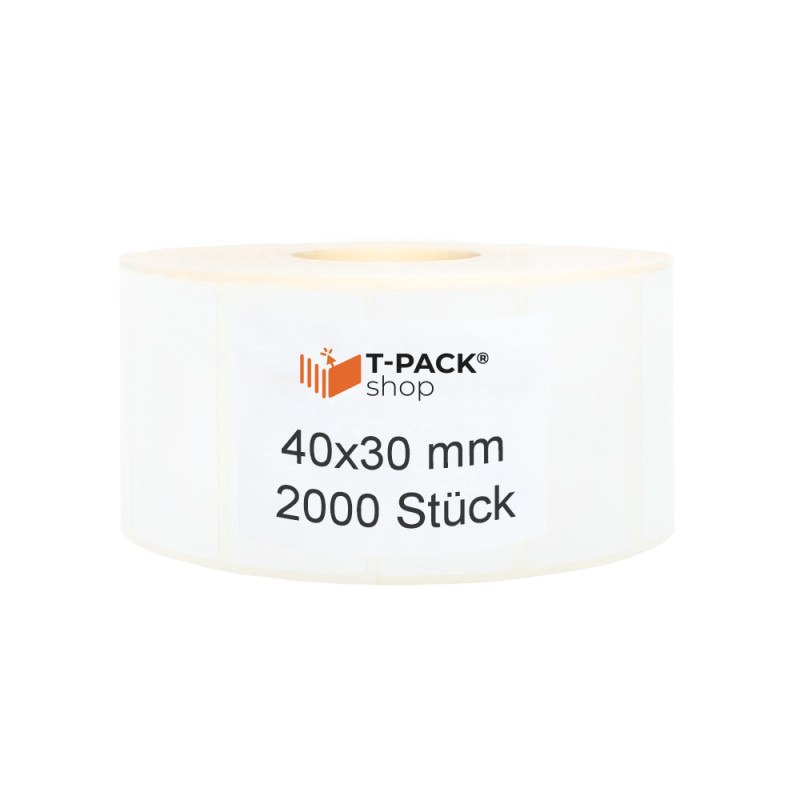 Thermotransfer-etiketten 40x30mm 2000Stck Hülsenkern 40mm