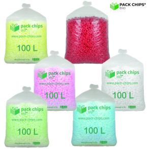 Verpackungschips aus Pflanzenstärke BIO 100l Rot