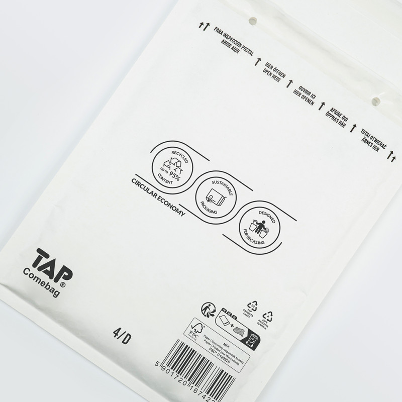 100 Luftpolster-Versandtaschen weiß 200x275 mm D14 EKO TAP Comebag®