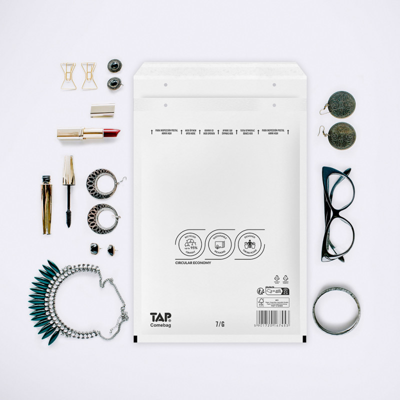 100 Luftpolster-Versandtaschen weiß 250x350 mm G17 EKO TAP Comebag®