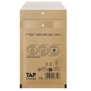 200 Luftpolster-Versandtaschen braun 120x175 mm 1/A EKO TAP Comebag®